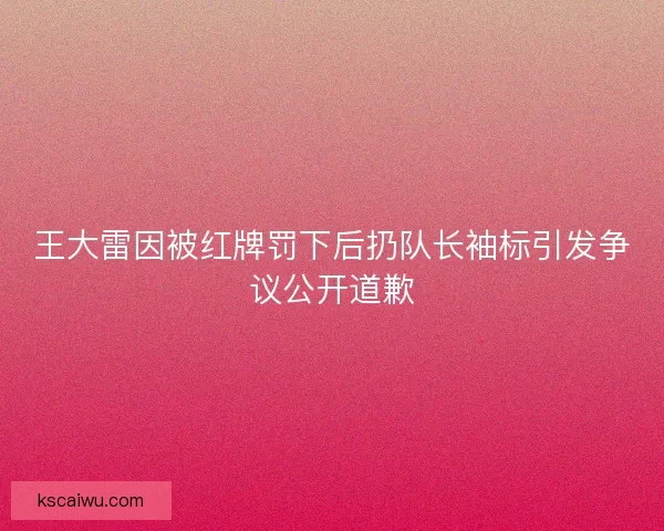 王大雷因被红牌罚下后扔队长袖标引发争议公开道歉