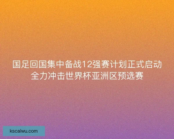 国足回国集中备战12强赛计划正式启动全力冲击世界杯亚洲区预选赛
